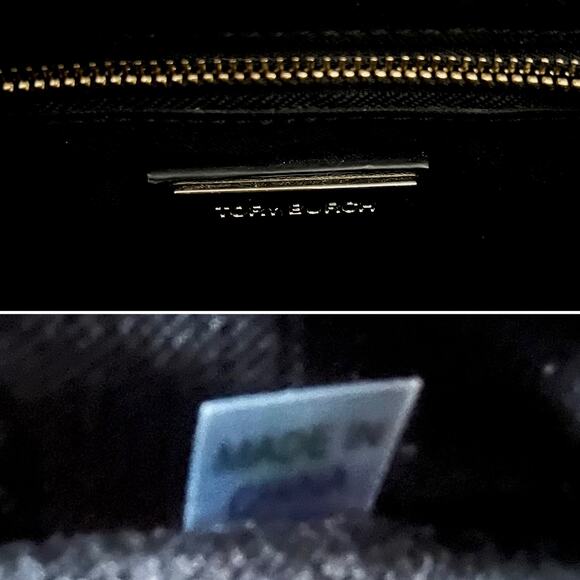 Tory Burch Fleming Leather Convertible Shoulder Bag Crossbody Black Chain Logo - Picture 9 of 14